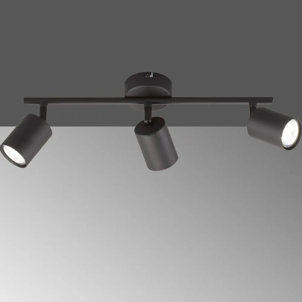 FISCHER & HONSEL Vano LED-takspot svart, 3 lyskilder lang| Spotter I Tak