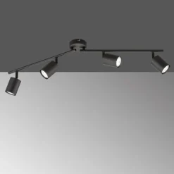 FISCHER & HONSEL Vano LED-takspot svart, 4 lyskilder| Spotter I Tak