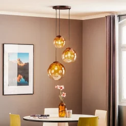 Globo Varus glasshengelampe i rav, 3 lyskilder Ø 51 cm Sale