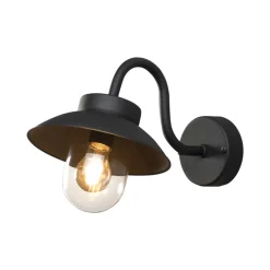 Konstsmide Vega Mini utendørs vegglampe, bredde 22 cm, svart| Vegglamper Utendørs