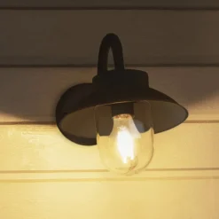 Konstsmide Vega Mini utendørs vegglampe, bredde 22 cm, svart| Vegglamper Utendørs