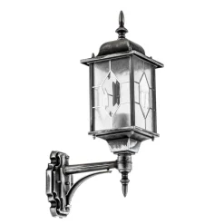 Konstsmide Vegghengt utelampe MILANO i svart/sølv, stående Online