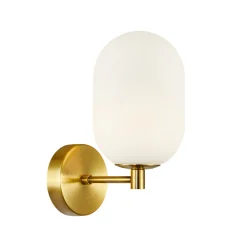 Eko-Light Vegglampe Alias, metall gullfarget, opalglas, 1 lyskilde New