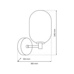 Eko-Light Vegglampe Alias, metall gullfarget, opalglas, 1 lyskilde New