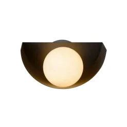 Lucide Vegglampe Benni med kuleskjerm av glass, svart Discount
