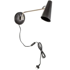 Northern Vegglampe Birdy i retrodesign i svart/messing| Vegglamper