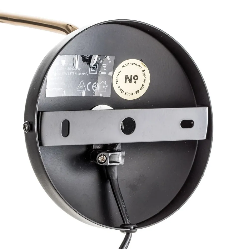 Northern Vegglampe Birdy i retrodesign i svart/messing| Vegglamper