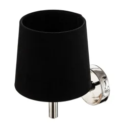 Argon Vegglampe Bono, tekstilskjerm, krom/svart Discount