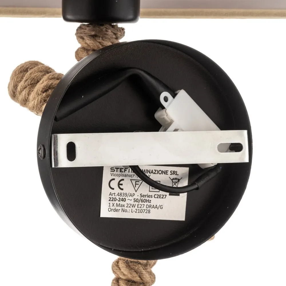 ONLI Vegglampe Corda med tekstilskjerm og tau-dekor| Design- Og Hotellbelysning|Vegglamper