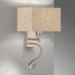 FISCHER & HONSEL Vegglampe Dream leselampe, lin sand/nikkel Sale