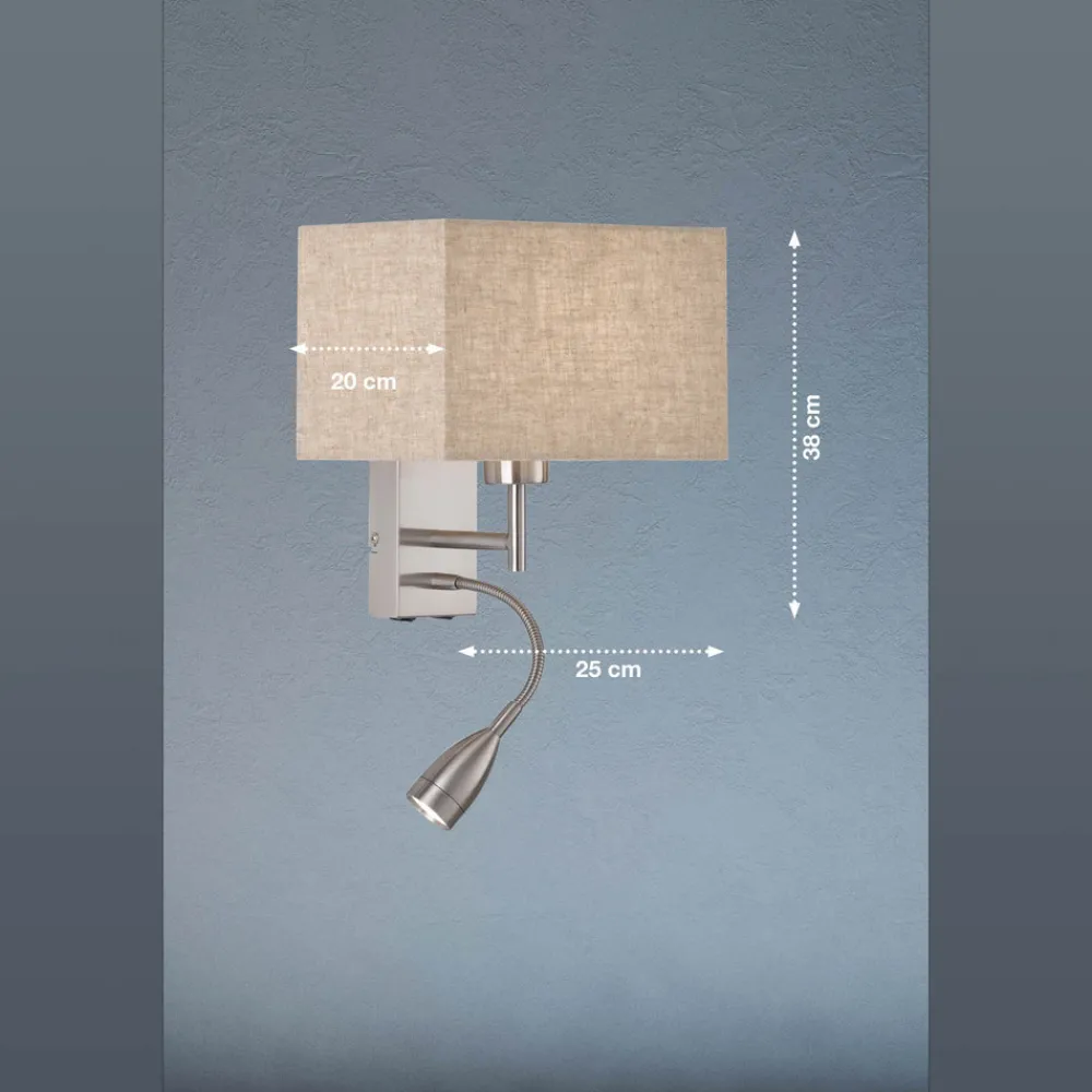 FISCHER & HONSEL Vegglampe Dream leselampe, lin sand/nikkel Sale