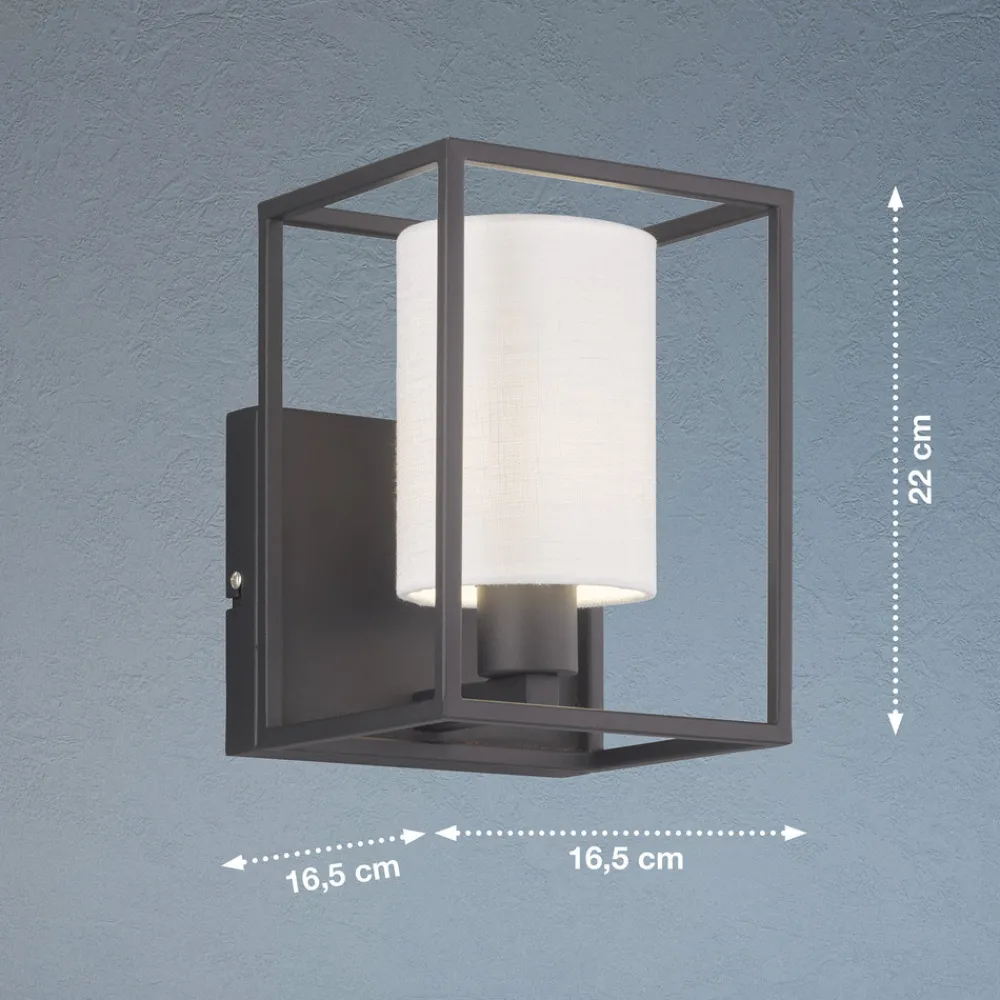 FISCHER & HONSEL Vegglampe Gilli med stoffskjerm hvit Online