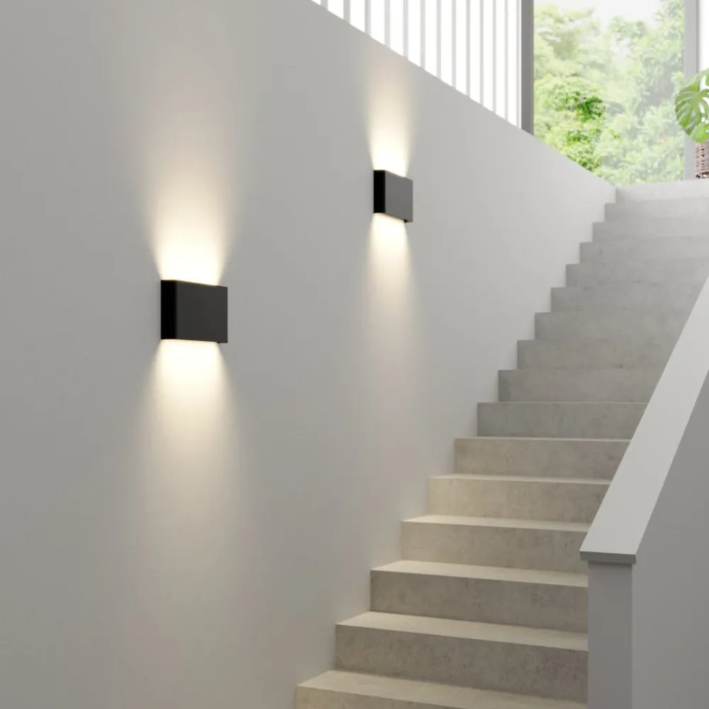 Nowodvorski Lighting Vegglampe Haga, sett med 3, grafitt, G9, opp/ned, 15 cm høy| Design- Og Hotellbelysning|Vegglamper