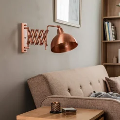 Avonni Vegglampe HAP-9082-CPR med skjærarm, kobber| Kontorbelysning|Vegglamper