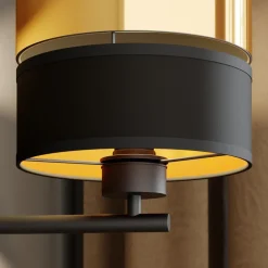 TK Lighting Vegglampe Hilton svart/gull med LED-leselampe| Vegglamper