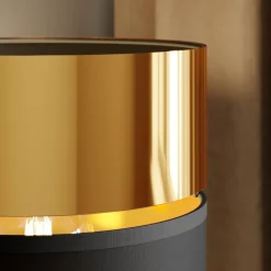 TK Lighting Vegglampe Hilton svart/gull med LED-leselampe| Vegglamper