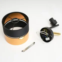 TK Lighting Vegglampe Hilton svart/gull med LED-leselampe| Vegglamper