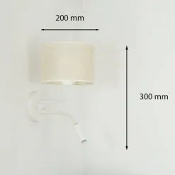 Duolla Vegglampe, jute, hvit/beige, leselampe| Vegglamper