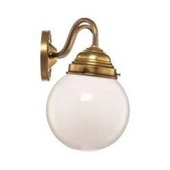 Berliner Messinglampen Vegglampe Larry II, messing, håndblåst glass| Vegglamper