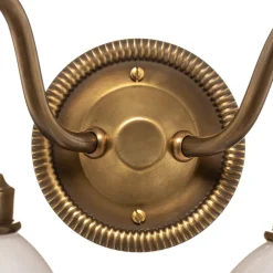 Berliner Messinglampen Vegglampe Larry II, messing, håndblåst glass| Vegglamper