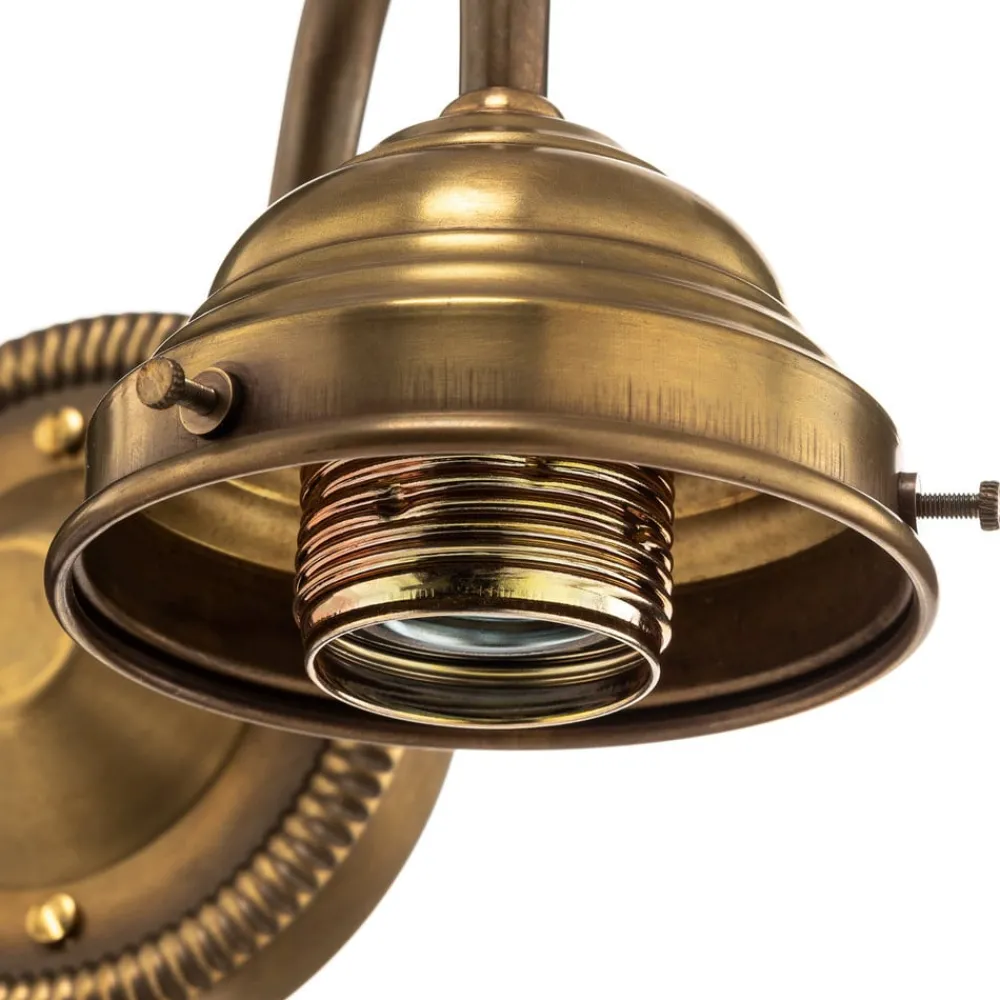 Berliner Messinglampen Vegglampe Larry II, messing, håndblåst glass| Vegglamper