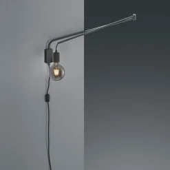 Trio Lighting Vegglampe Line med kabel + plugg, svart