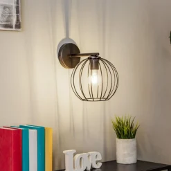 SIGMA Vegglampe Madam, svart, med burskjerm| Vegglamper