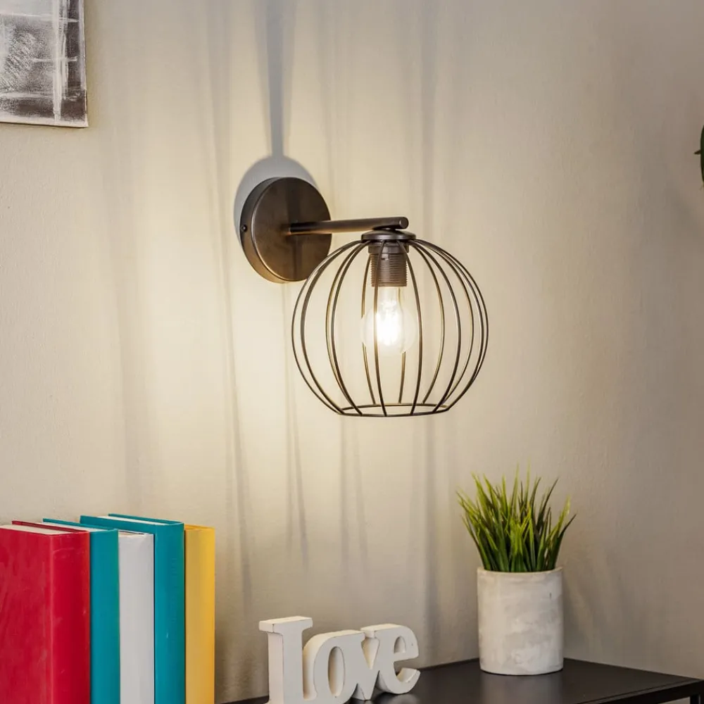 SIGMA Vegglampe Madam, svart, med burskjerm| Vegglamper