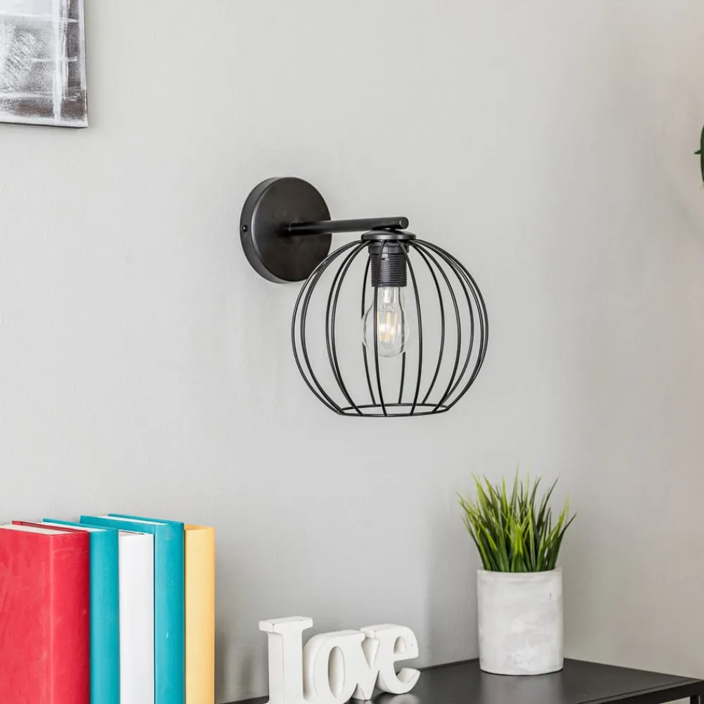 SIGMA Vegglampe Madam, svart, med burskjerm| Vegglamper