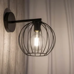 SIGMA Vegglampe Madam, svart, med burskjerm| Vegglamper