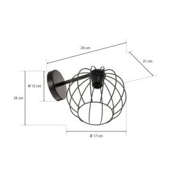 SIGMA Vegglampe Madam, svart, med burskjerm| Vegglamper