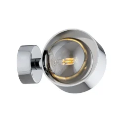 Argon Vegglampe Mado, stål kromfarget, glass røyk, 1 lyskilde Online