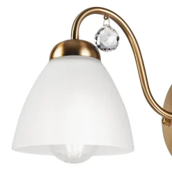 Lamkur Vegglampe Miranda med glasskjerm, messing| Vegglamper