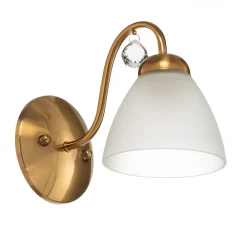 Lamkur Vegglampe Miranda med glasskjerm, messing| Vegglamper