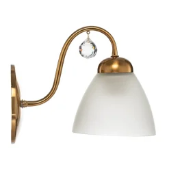 Lamkur Vegglampe Miranda med glasskjerm, messing| Vegglamper