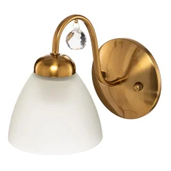 Lamkur Vegglampe Miranda med glasskjerm, messing| Vegglamper