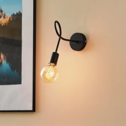 HELAM Vegglampe Oxford i metall i svart Online