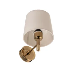 Argon Vegglampe Polo Plus tekstilskjerm, messing/krem Best