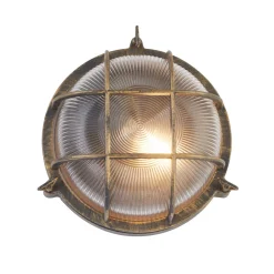 Searchlight Vegglampe Porto, rund, svart-gull