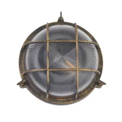 Searchlight Vegglampe Porto, rund, svart-gull