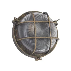 Searchlight Vegglampe Porto, rund, svart-gull