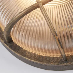 Searchlight Vegglampe Porto, rund, svart-gull