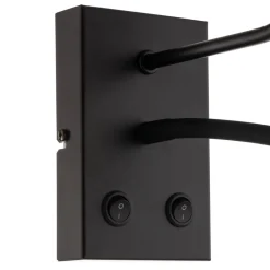 Luminex Vegglampe Soho sylindrisk leselampe svart/gull