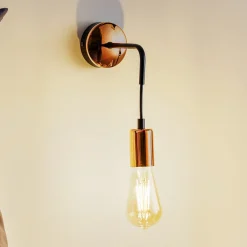 EMIBIG LIGHTING Vegglampe Spark K1 i svart og kobber