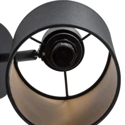 Argon Vegglampe Suerte, svart / gull, 1 lyskilde, tekstil, stål| Spotter I Tak