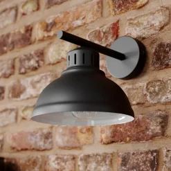 Luminex Vegglampe Sven, svart, metall, 1 lyskilde| Design- Og Hotellbelysning