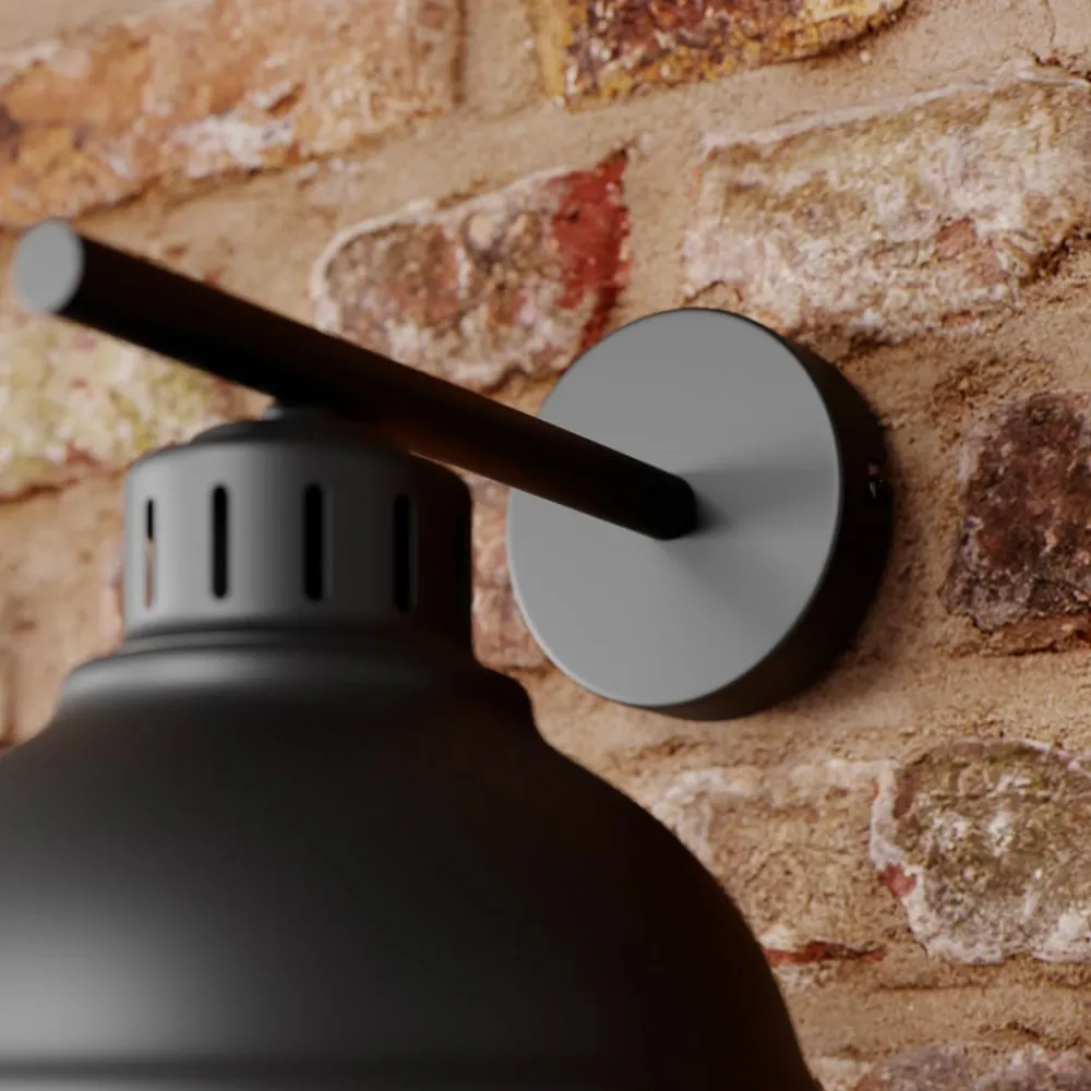 Luminex Vegglampe Sven, svart, metall, 1 lyskilde| Design- Og Hotellbelysning
