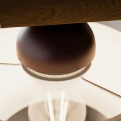 Lamkur Vegglampe Sweden med trestativ, valnøtt eik