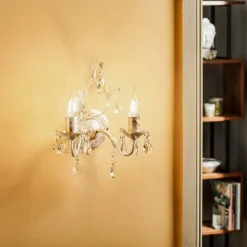 ONLI Vegglampe Teresa i krystall, elfenben med 2 lyskilder| Design- Og Hotellbelysning