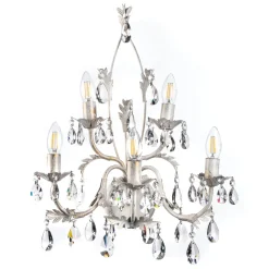 ONLI Vegglampe Teresa i krystall, elfenben med 5 lyskilder| Vegglamper